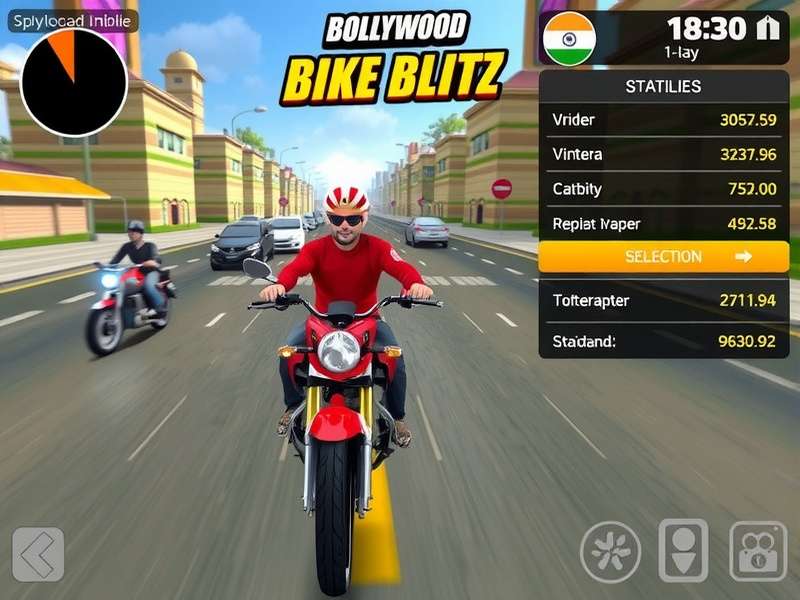 Bollywood Bike Blitz character customization and bike selection screen